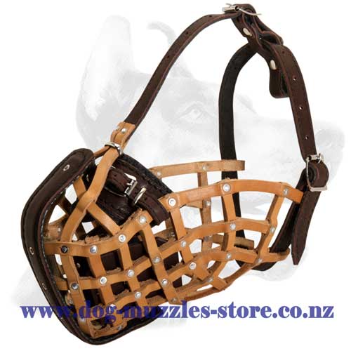 Leather dog muzzle for all breed dogs