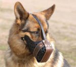 Leather dog muzzle "Dondi"-plus style For German Shepherd