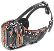 Leather Dog Muzzle Hand Painted by our Artists "Fire Flames"