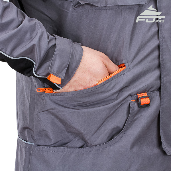 Professional Dog Training Jacket with Back Pockets for All Weather Use