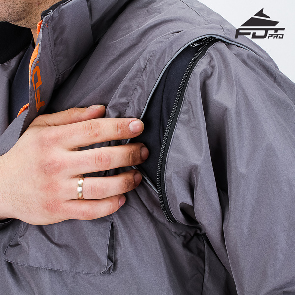 Top Notch Zipper on Sleeve for Professional Design Dog Tracking Jacket