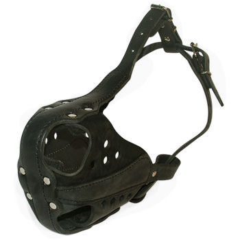 Professional Police Style Leather Dog Muzzle
