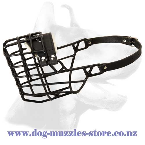 Black Rubber Covered Cage-Like Dog Muzzle